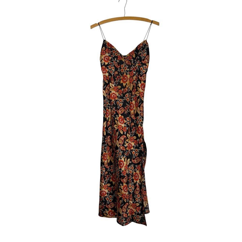 That’s So Fetch Dark Floral Paisley Slip Maxi Dress 10 Scarf Print Whimsigoth - Picture 2 of 8